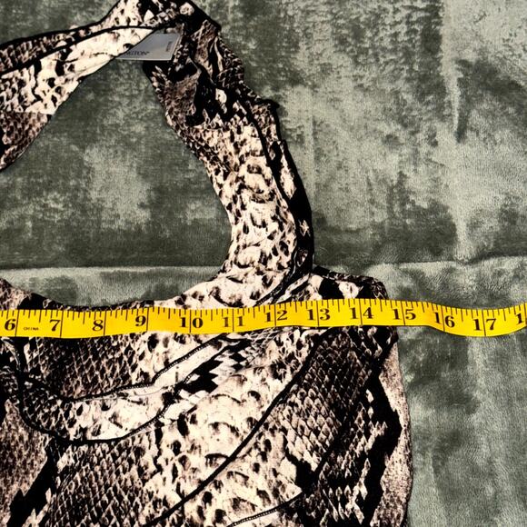Worthington Halter Top Womens Small Brown Nylon Snake Print Sleeveless Y2K 2000s - Picture 5 of 8